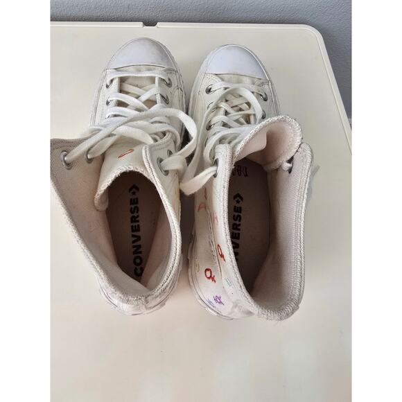 Converse Hi‑Top Platform Astrological Crystal Energy White Canvas Women’s US 8.5 - Picture 6 of 8